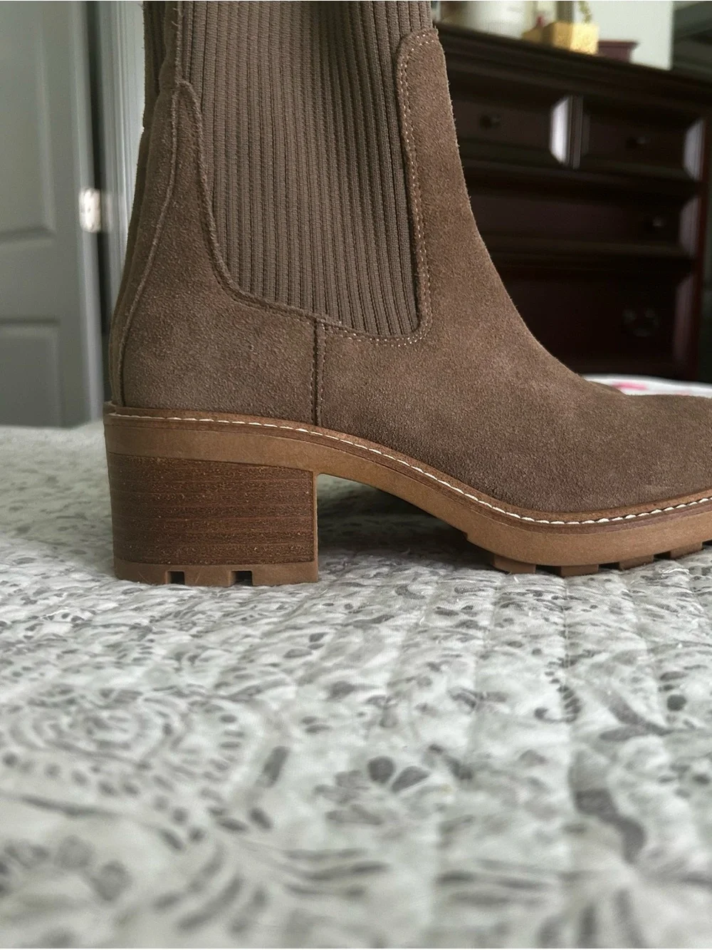Steve Madden Brown Suede Chelsea Booties